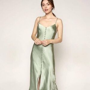 New Zara Button Down Silky Slip Dress large